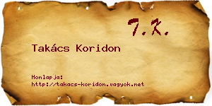 Takács Koridon névjegykártya